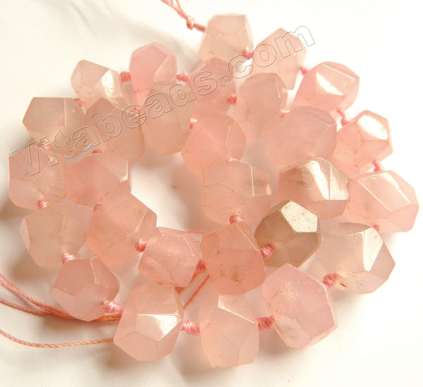 Sesame Rose Pink Jade w/ Spot  -  Machine Cut Center Drilled Nuggets 16"