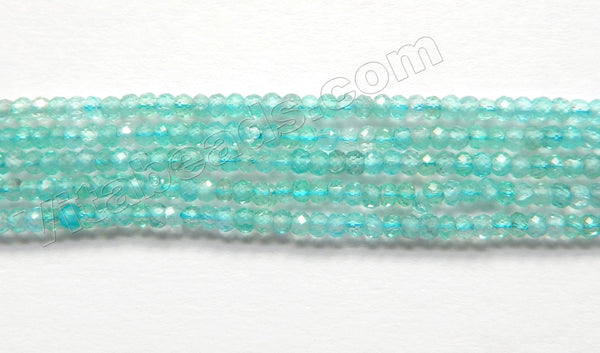 Natural Clear Blue Aquamarine AA  -  Small Faceted Rondel  15"