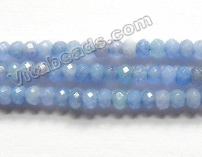 Multi Colored Sky Blue Aquamarine Jade  -  Small Faceted Rondel  14.5"