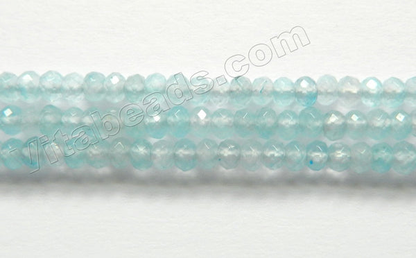 Light Blue Clear Aquamarine AA  -  Small Faceted Rondel  14"