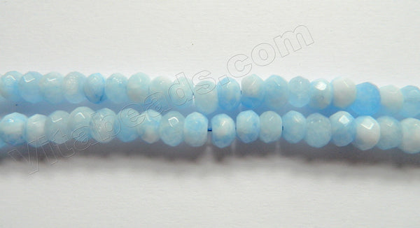Aquamarine Mashan Jade  -  Faceted Rondel  15"