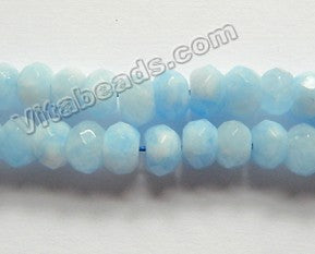 Aquamarine Mashan Jade  -  Faceted Rondel  15"