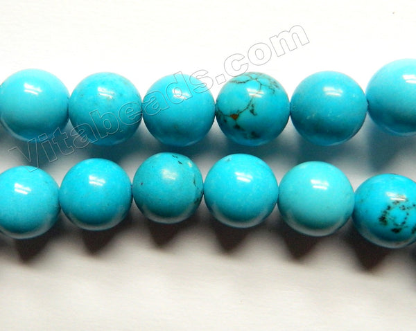 Deep Blue Howlite Turquoise  -  Smooth Round Beads  16"