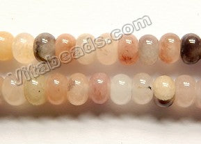 Natural Light Purple Strawberry Quartz  -  Smooth Rondel  15"