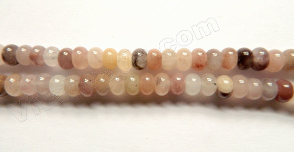 Natural Light Purple Strawberry Quartz  -  Smooth Rondel  15"