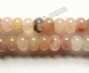 Natural Light Purple Strawberry Quartz  -  Smooth Rondel  15"