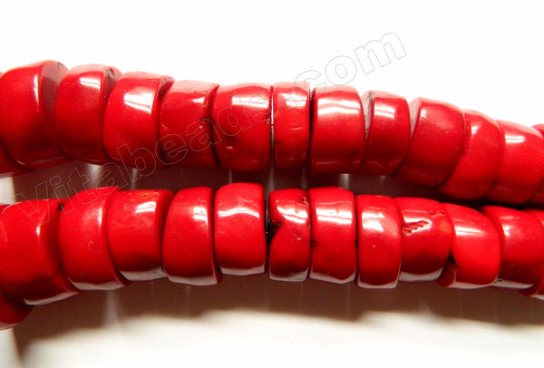 Deep Red Bamboo Coral AAA -  Graduated Smooth Wheel Drums 12"