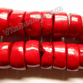 Deep Red Bamboo Coral AAA -  Graduated Smooth Wheel Drums 12"