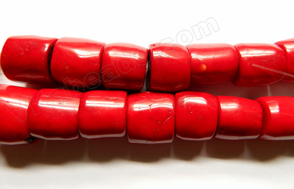 Deep Red Bamboo Coral AAA -  Graduated Smooth Drums 12"
