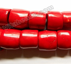 Deep Red Bamboo Coral AAA -  Graduated Smooth Drums 12"