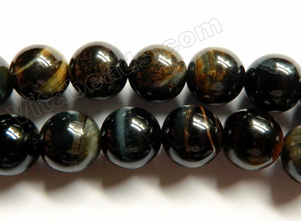 Natural Blue Tiger Eye AA  -  Big Smooth Round  16"