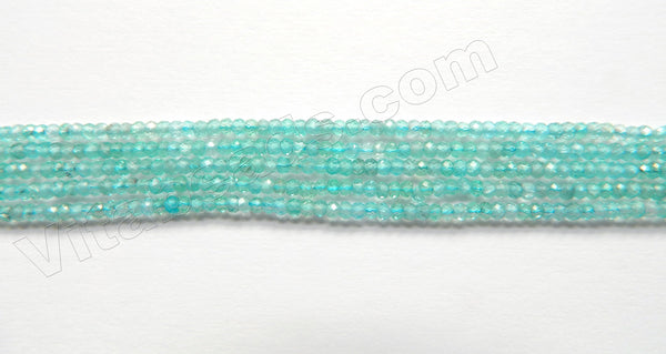 Natural Clear Blue Aquamarine AA  -  Small Faceted Rondel  15"