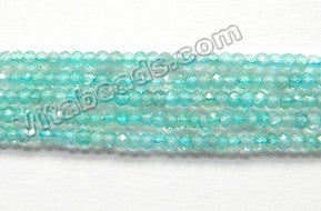 Natural Clear Blue Aquamarine AA  -  Small Faceted Rondel  15"