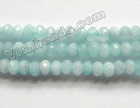 Light Blue Aquamarine Jade  -  Small Faceted Rondel  14"