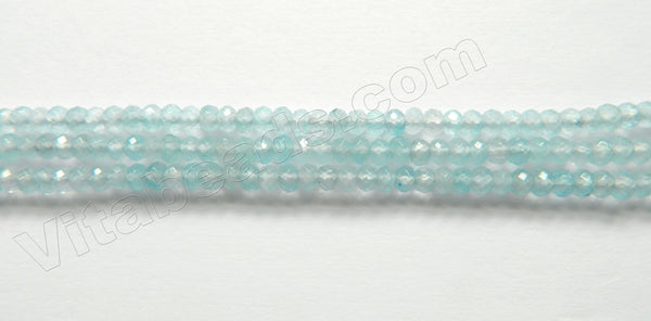 Light Blue Clear Aquamarine AA  -  Small Faceted Rondel  14"
