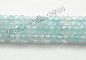 Light Blue Clear Aquamarine AA  -  Small Faceted Rondel  14"