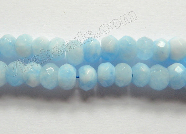 Aquamarine Mashan Jade  -  Faceted Rondel  15"