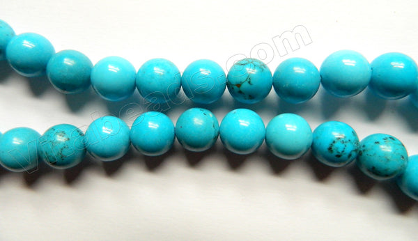 Deep Blue Howlite Turquoise  -  Smooth Round Beads  16"