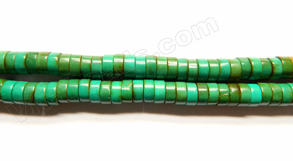 Stablelized Dark Green Turquoise  -  Heishi  16"
