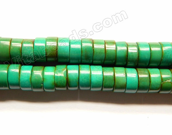 Stablelized Dark Green Turquoise  -  Heishi  16"