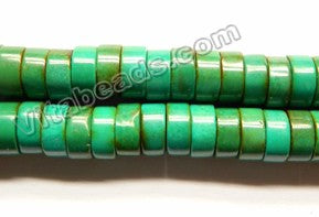 Stablelized Dark Green Turquoise  -  Heishi  16"