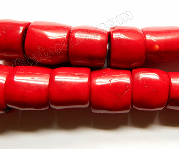 Deep Red Bamboo Coral AAA -  Graduated Smooth Drums 12"