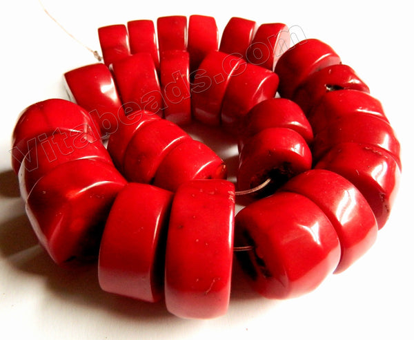 Deep Red Bamboo Coral AAA -  Graduated Smooth Wheel Drums 12"