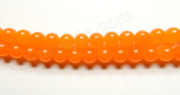 Orange Malay Jade  -  Smooth Round  15"