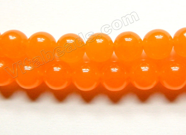 Orange Malay Jade  -  Smooth Round  15"