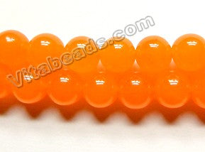 Orange Malay Jade  -  Smooth Round  15"