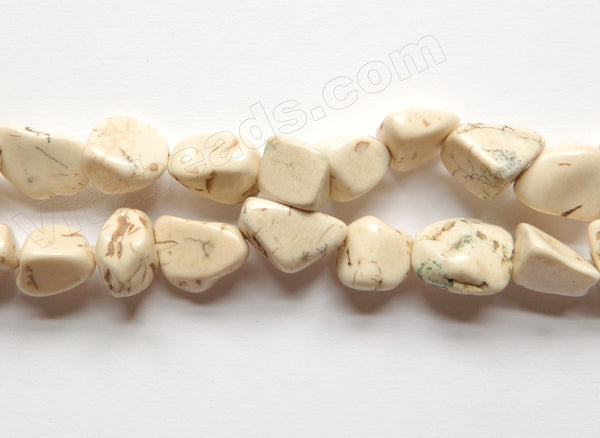 Ivory Cracked Turquoise  -  Small Free Form Nuggets  15"