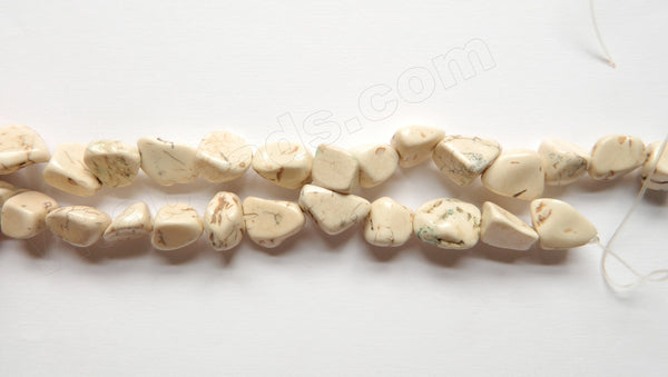 Ivory Cracked Turquoise  -  Small Free Form Nuggets  15"