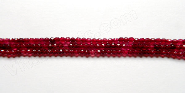 Dark Red Garnet Jade  -  Small Faceted Round  14"