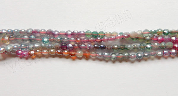AB Plated YanYuan Ombre Agate  -  Small Diamond Cut Coins 15.5"