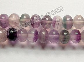Rainbow Fluorite  -  Smooth Rondel  16"