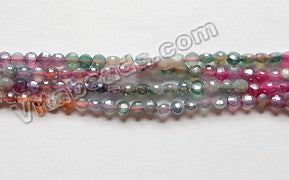 AB Plated YanYuan Ombre Agate  -  Small Diamond Cut Coins 15.5"
