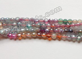 AB Plated YanYuan Ombre Agate  -  Small Diamond Cut Coins 15.5"