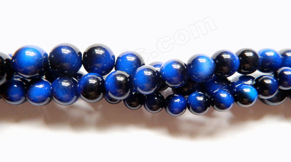 Ceramic Tiger Eye  -  Sapphire Blue  -  Smooth Round  15"