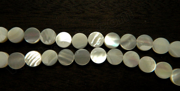 Mother of Pearl (White) Top Shell AAA  -  Flat Coins  15.5"