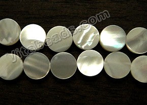 Mother of Pearl (White) Top Shell AAA  -  Flat Coins  15.5"