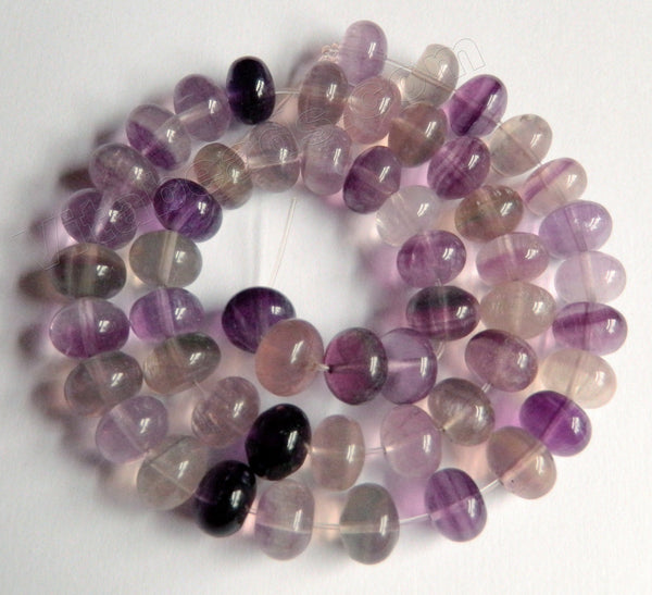 Rainbow Fluorite  -  Smooth Rondel  16"