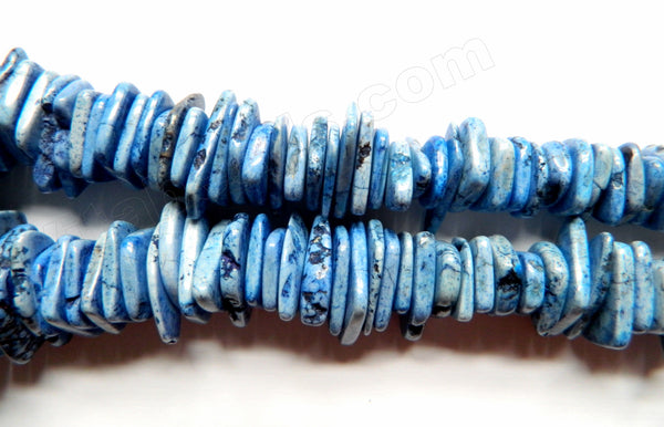 Light Sky Blue Cracked Turquoise  -  Graduated Center Drilled Slices  16"