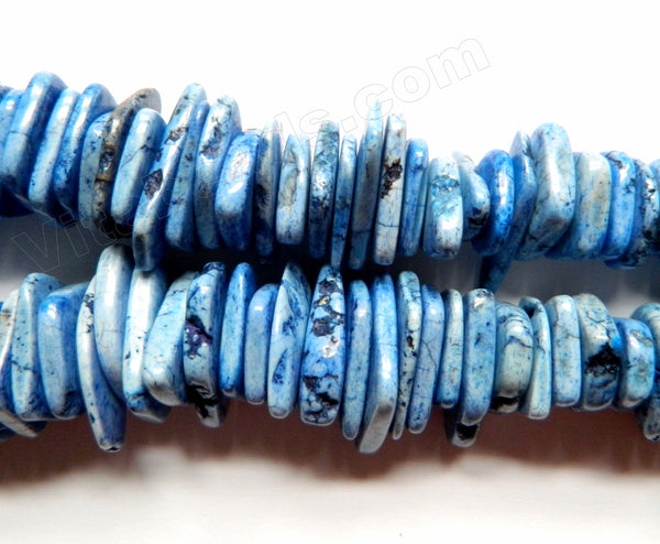 Light Sky Blue Cracked Turquoise  -  Graduated Center Drilled Slices  16"