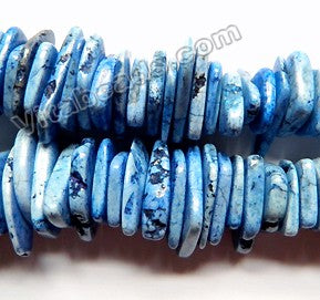 Light Sky Blue Cracked Turquoise  -  Graduated Center Drilled Slices  16"