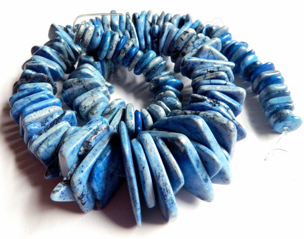 Light Sky Blue Cracked Turquoise  -  Graduated Center Drilled Slices  16"