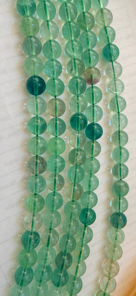 Green Fluorite AA  -  Smooth Round  15"