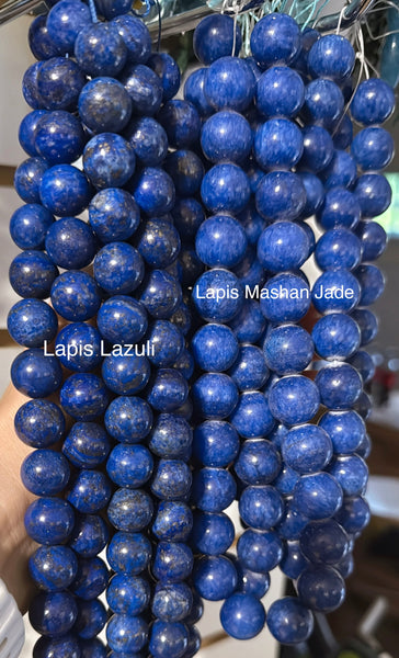 Lapis Mashan Jade  -  Smooth Round  16"