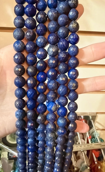 Dark Lapis Lazuli AB  -  Faceted Round  15"