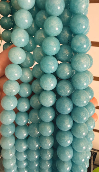 Blue Apatite Quartz Dark  -  Smooth Round 16"