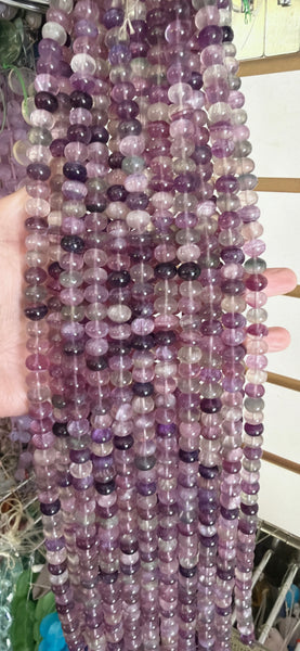 Rainbow Fluorite  -  Smooth Rondel  16"